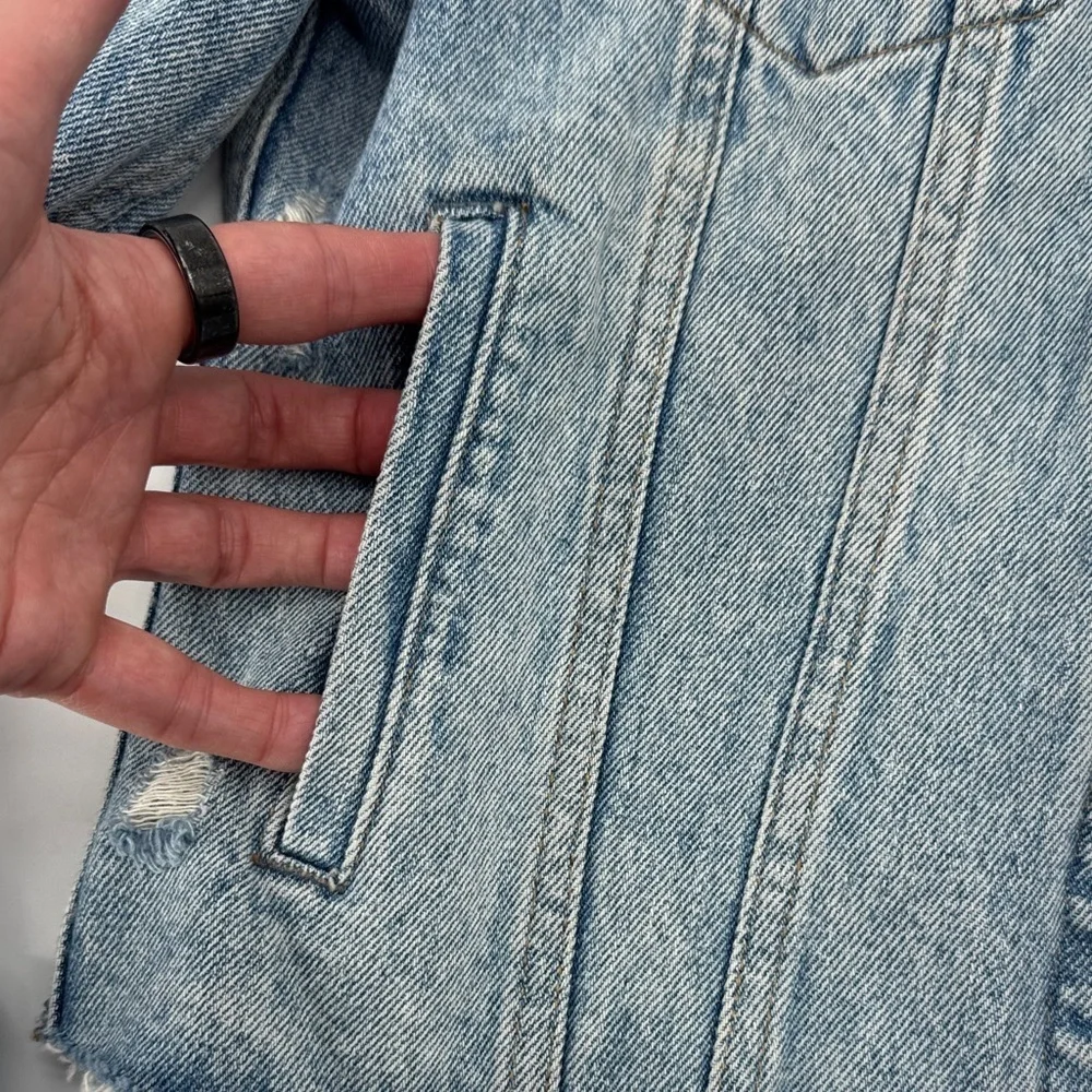 UEC Blanc Denim raw hem jacket 100% cotton size XS